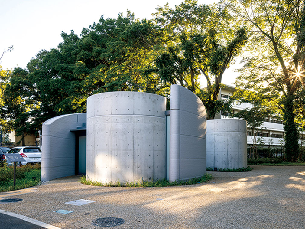 トイレ施設への適用例～曲面を活かしたデザイン～（SETAGAYA Qs-GARDEN）