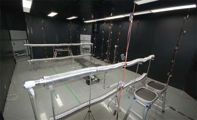 モックアップ実験室内に熱電対を設置し、連続測定を実施