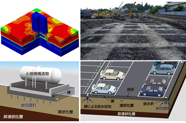 建物から外構までを液状化被害から守る　シミズの液状化対策技術