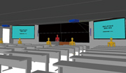 スクリーン、黒板の配置と視認性のシミュレーション