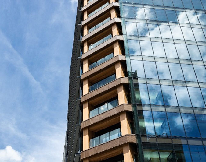 各フロア設けられたテラスの外観