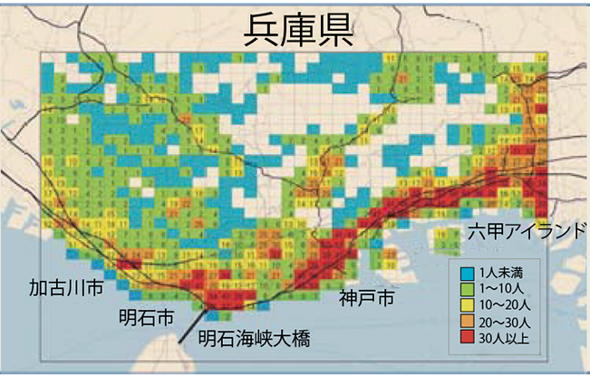 地球の将来人口予測（1Kmメッシュ）